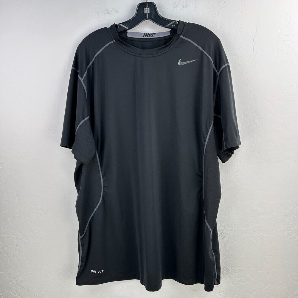 Nike Pro Combat Dri Fit Activewear Tshirt Mens Raglan Sleeve Stretch Athleisure